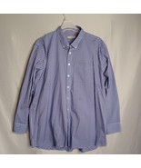 OOBE Shirt Men&#39;s 3XL Blue Gingham Check Button Down Long Sleeve Casual - $25.53