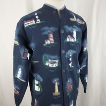 Art Unlimited Lighthouses Button Cardigan Sweatshirt Jacket Women&#39;s Size... - $48.99