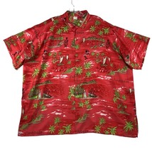 Creations Hawaiian Shirt Men’s XXL Red Caribbean Lightweight Short Sleeve - £15.01 GBP