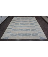VINTAGE Finish Beige-Blue, Wool-Pure Silk SCANDINAVIAN Area Rug / Carpet... - £2,727.96 GBP
