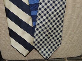 Lot of 3 Tommy Hilfiger Neck Tie/Necktie Silk classic blue white 56-59&quot;x... - $8.99