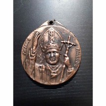 Gorgeous very old vintage copper Pope pendant - $37.62
