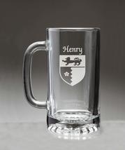 Henry Irish Coat of Arms Glass Beer Mug (Sand Etched) - £22.43 GBP