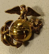 Vintage United States Marine Corps Emblem Molded Emblem Pin Screw Back 1&quot; - $10.03