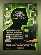 1990 Sharp OZ-7000 Wizard Electronic Organizer Ad - New Wizard software - £14.56 GBP
