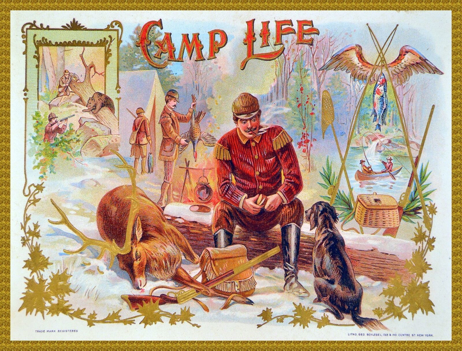 10921.Poster decor.Home interior.Room wall art design.Camp Life.Cigar old label