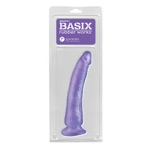 Pipedream Basix Rubber Works Slim Seven 7 in. Dildo With Suction Cup Purple - $28.95