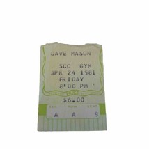 DAVE MASON (Traffic) Concert Ticket Stub April 24, 1981 Somerset County College - £11.89 GBP