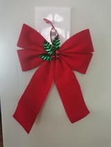 10&quot; x 7&quot; Red 4-Loop Velveteen Christmas Bow Decoration - $5.99