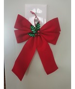 10&quot; x 7&quot; Red 4-Loop Velveteen Christmas Bow Decoration - $5.99