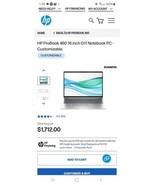HP ProBook 460 G11 16” WUXGA Laptop Intel Core Ultra 5 125U 16GB RAM 512... - $891.00