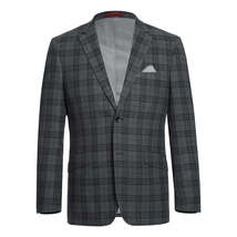 Men RENOIR Suit Two Button Business Formal Slim Fit 294-15 Gray English Plaid image 7