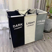 Foldable Three-Compartment Household Laundry Basket Waterproof Large Cap... - $49.39+