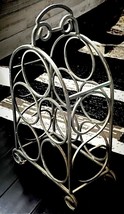 Classic Mid Century Modern Silver Metal Wine Rack Stand - £29.69 GBP