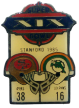 Vintage Starline Súper Cuenco 19 XIX Pin Stanford 1985 49ers 38 Dolphins 16 - £8.42 GBP