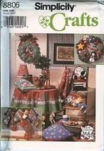 Simplicity 8806 Christmas Wreath Ornaments SUE DREAMER Stocking pattern UNCUT FF - £10.32 GBP