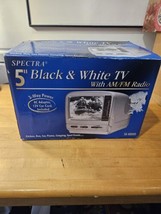 Spectra 5 in. Black&amp;White TV With AM/FM Radio 58-MBWR Silver - New Open ... - $34.15