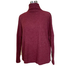 New MELLODAY Funnel Neck Soft Knit Pullover Womens XS Burgundy Wine Long... - $441.75 MXN