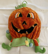 Dan Dee Pumpkin Halloween Hat Plush Sparkly Trick r Treat Kids Orange Candy Corn - £23.87 GBP