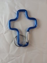 Aluminum Hook Carabiner Blue Cross Shaped Key Chain, Backpack Clip, 1 PC - $64.55 MXN
