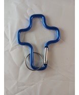 Aluminum Hook Carabiner Blue Cross Shaped Key Chain, Backpack Clip, 1 PC - $3.50