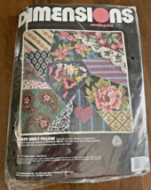 Dimensions Needlepoint Kit Persian Wool Crazy Quilt Pillow Sealed Packag... - $26.98