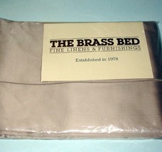 The Brass Bed Bella Rosa Twin Flat Sheet Dk Khaki 590 TC Cotton Sateen Italy New - £47.88 GBP