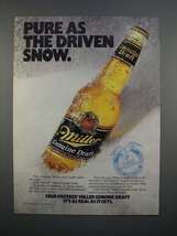 1989 Miller Genuine Draft Beer Ad - Pure as Snow - £14.55 GBP