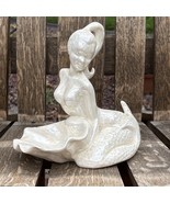 Vintage Mermaid Soap Dish Pearlized White Planter Woman Freeman McFarlai... - $47.02
