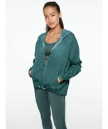 NEW Victorias Secret PINK SWEATER KNIT HIGH-LOW FULL-ZIP HOODIE Teal XSMALL - £25.96 GBP