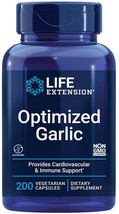 Optimized Garlic 1200mg Heart Health &amp; Immune Support 200 Capsule Life Extension - £17.02 GBP