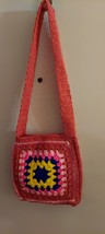 Bunny Hop Two-Faced Tote, hand crocheted, 11 x 11 inches, 19 inch strap - £15.72 GBP