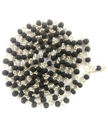 Karungali Mala / Ebony Mala in Pure Silver - 4 mm -108+1 beads - Lab Cer... - $123.75