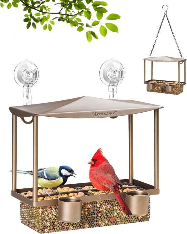 Primary image for Window Bird Feeder - Durable Metal Window Bird Feeders with Strong Suction Cup H