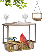 Window Bird Feeder - Durable Metal Window Bird Feeders with Strong Sucti... - £29.27 GBP