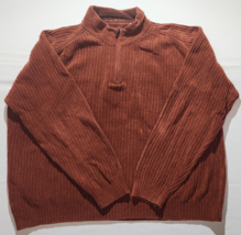 Men&#39;s Tommy Bahama 1/4 Zip Pullover Ribbed Super Soft Burnt Orange Sweater - XXL - £22.85 GBP