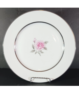 MOMOYAMA Fine China JAPAN DINNER PLATE Pink Rose Pattern 10&quot; - $16.93 CAD
