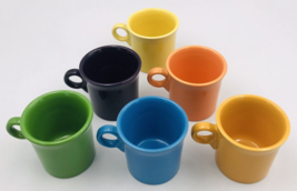 Six (6) Fiesta HLC Rainbow Colored Tom &amp; Jerry Mugs Coffee Cups - £16.90 GBP