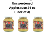 Organic Unsweetened Applesauce 24 oz (Pack of 3 Glass Bottles )Trader Jo... - £15.23 GBP