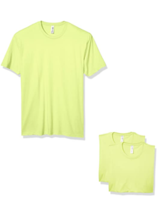 Marky G Men&#39;s 3-Pack CVC Crew Neck Short Sleeve T-Shirt Neon Yellow Size... - £8.83 GBP