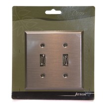 Satin Nickel Silver Double Switch Wall Plate Cover New - $6.90