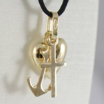 18K YELLOW GOLD FAITH HOPE CHARITY PENDANT CHARM 22 MM SMOOTH MADE IN ITALY - $269.40