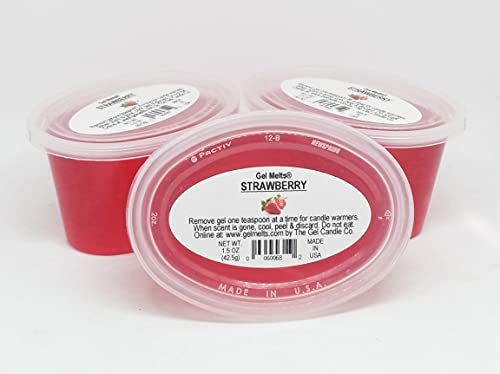 3 Pack of Strawberry Scented Gel MeltsTM for Candle Warmers Tart Oil Wax Burners - $5.77