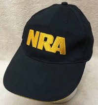 NRA Black Ball Cap Black Gold Embroidered US Flag National Rifle Association Hat - £15.78 GBP