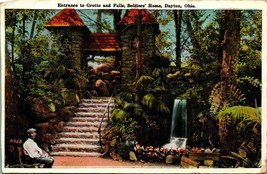 Entrance to Grotto and Falls Soldiers Home Dayton Ohio OH 1922 WB Postcard E12 - £2.37 GBP