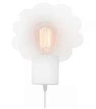 Novogratz x Globe Electric Matte White Cloud Backplate Plug-In Wall Sconce 51490 - £11.07 GBP