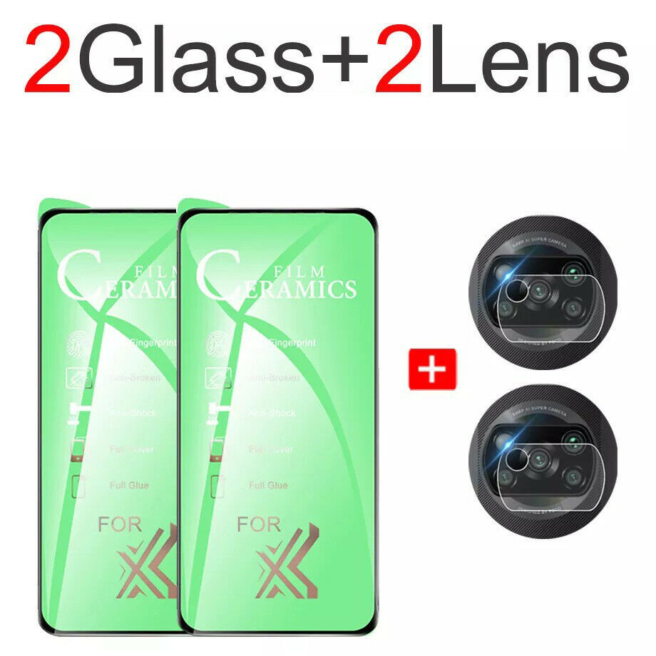 Tempered Glass Ceramic Protector Film for Xiaomi Poco X3 M3 F3 M3 Screen & Lence - $13.78