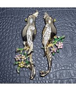 Set of 2 Vintage Corocraft CORO Duette Cockatoo Dress Fur Clip Pin Brooches - £197.58 GBP