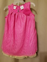 Amy Coe - Pink Yellow Layered Tulle Dress W/ Diaper Cover Size 9M      IR12 - $7.85