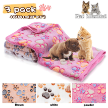 &quot;Super Soft Premium Fleece Pet Blanket Set - 3 Pack Fluffy Blankets for Dogs, Pu - £18.18 GBP